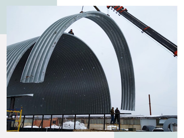 Полукруглые ангары в Алейске